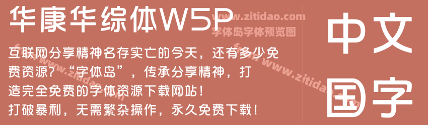 华康华综体W5P字体预览