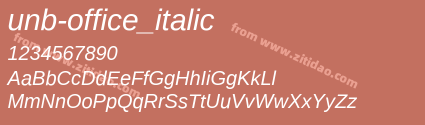 unb-office_italic字体预览