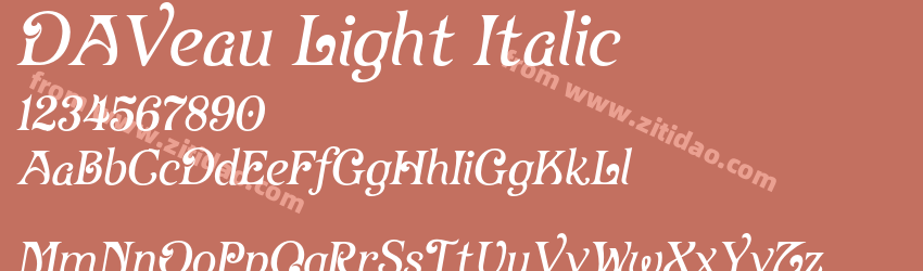 DAVeau Light Italic字体预览