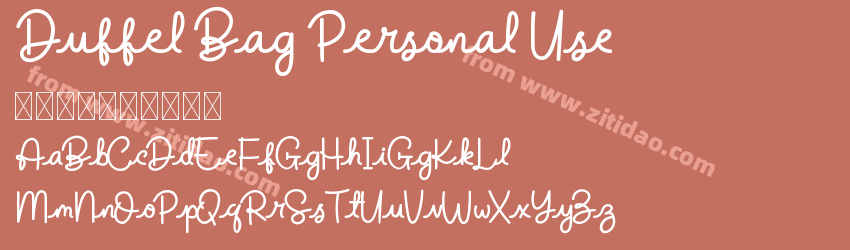 Duffel Bag Personal Use字体预览