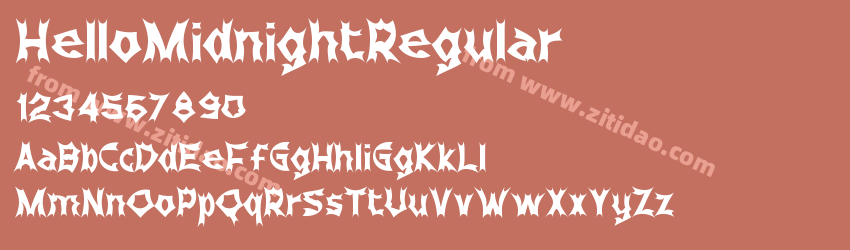 HelloMidnightRegular字体预览