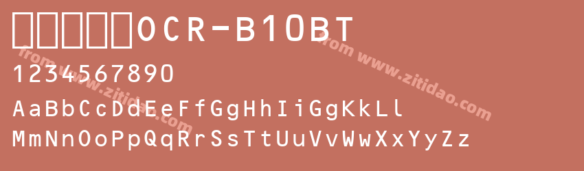 条形码字体OCR-B10BT字体预览