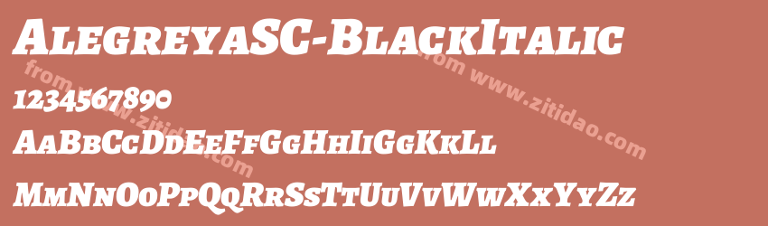 AlegreyaSC-BlackItalic字体预览