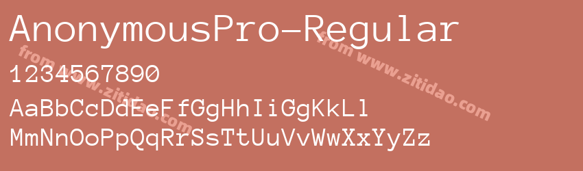 AnonymousPro-Regular字体预览