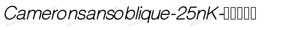 Cameronsansoblique-25nK字体转换