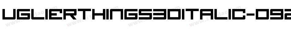 UglierThings3DItalic-D92R字体转换