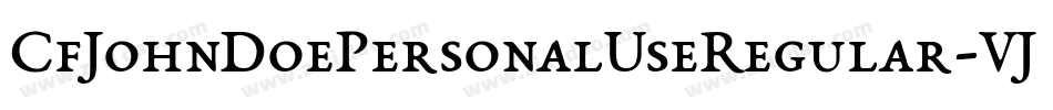 CfJohnDoePersonalUseRegular-VJme字体转换