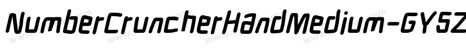 NumberCruncherHandMedium-GY5Z字体转换