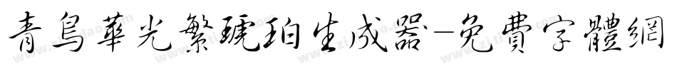 青鸟华光繁琥珀生成器字体转换