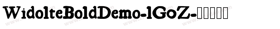 WidolteBoldDemo-lG0Z字体转换