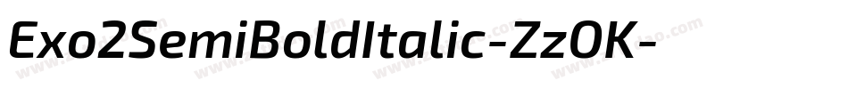 Exo2SemiBoldItalic-ZzOK字体转换