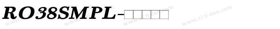 RO38SMPL字体转换