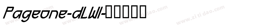 Pageone-dLWl字体转换