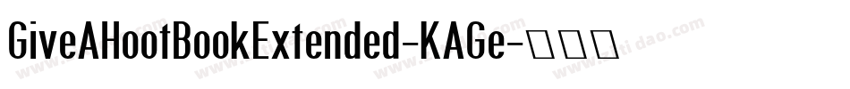 GiveAHootBookExtended-KAGe字体转换