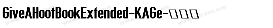 GiveAHootBookExtended-KAGe字体转换