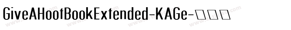 GiveAHootBookExtended-KAGe字体转换