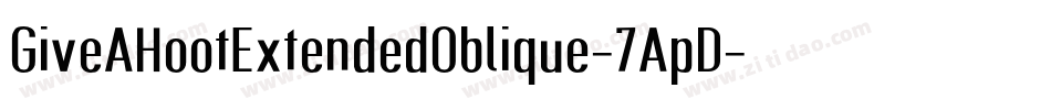 GiveAHootExtendedOblique-7ApD字体转换