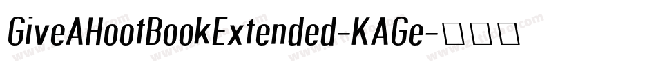 GiveAHootBookExtended-KAGe字体转换