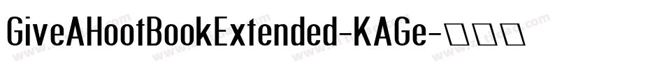 GiveAHootBookExtended-KAGe字体转换