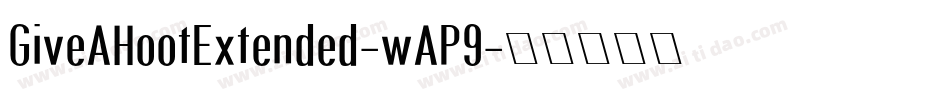 GiveAHootExtended-wAP9字体转换