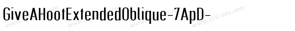 GiveAHootExtendedOblique-7ApD字体转换