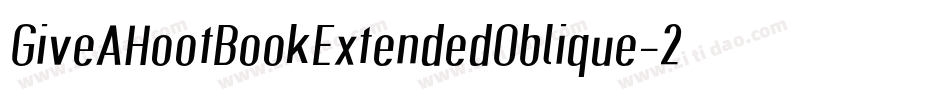 GiveAHootBookExtendedOblique-26LX字体转换