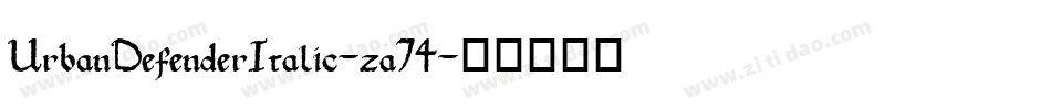 UrbanDefenderItalic-za74字体转换