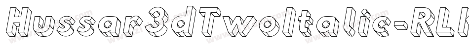 Hussar3dTwoItalic-RLKM字体转换