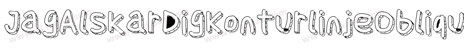 JagAlskarDigKonturlinjeOblique-legX字体转换