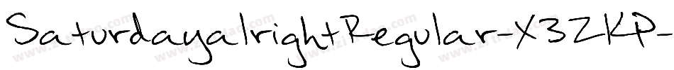 SaturdayalrightRegular-X3ZKP字体转换