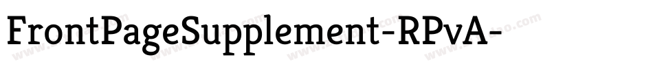 FrontPageSupplement-RPvA字体转换