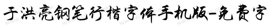 于洪亮钢笔行楷字体手机版字体转换