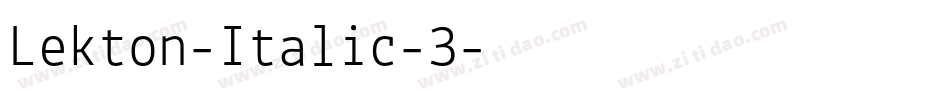 Lekton-Italic-3字体转换
