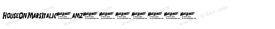 HouseOnMarsItalic-amz9字体转换