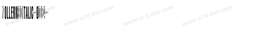 Zollern3DItalic-oD84字体转换