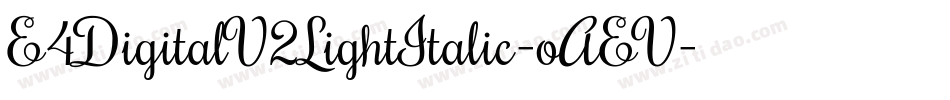 E4DigitalV2LightItalic-oAEV字体转换