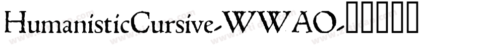 HumanisticCursive-WWAO字体转换