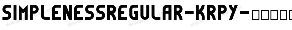 SimplenessRegular-KRpy字体转换
