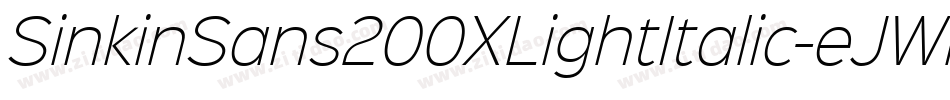 SinkinSans200XLightItalic-eJWn字体转换