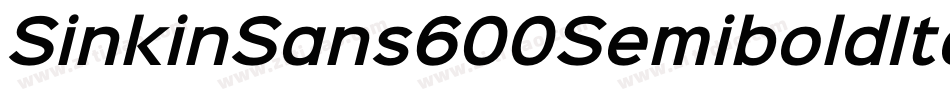 SinkinSans600SemiboldItalic-p52O字体转换