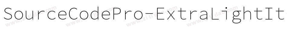SourceCodePro-ExtraLightIt-6字体转换