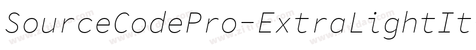 SourceCodePro-ExtraLightIt-6字体转换