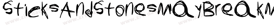 SticksAndStonesMayBreakMyBones-r0DK字体转换