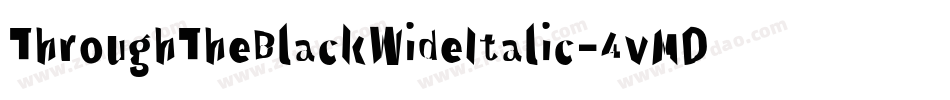 ThroughTheBlackWideItalic-4vMD字体转换