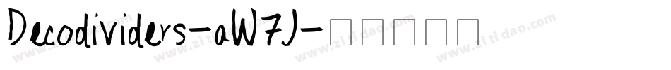 Decodividers-aW7J字体转换