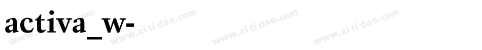 activa_w字体转换