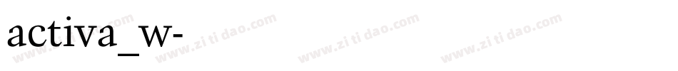 activa_w字体转换