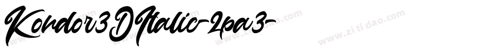 Kondor3DItalic-2pa3字体转换