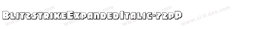 BlitzstrikeExpandedItalic-72pP字体转换