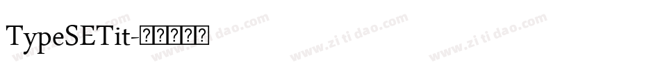 TypeSETit字体转换